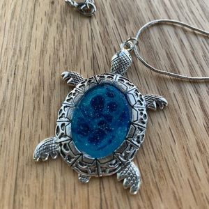 Hand painted turtle necklace